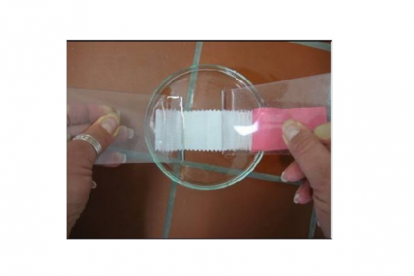Plastic sheet to test the color of sweat, water, sea water